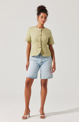 Saige Cutaway Linen Blend Jacket