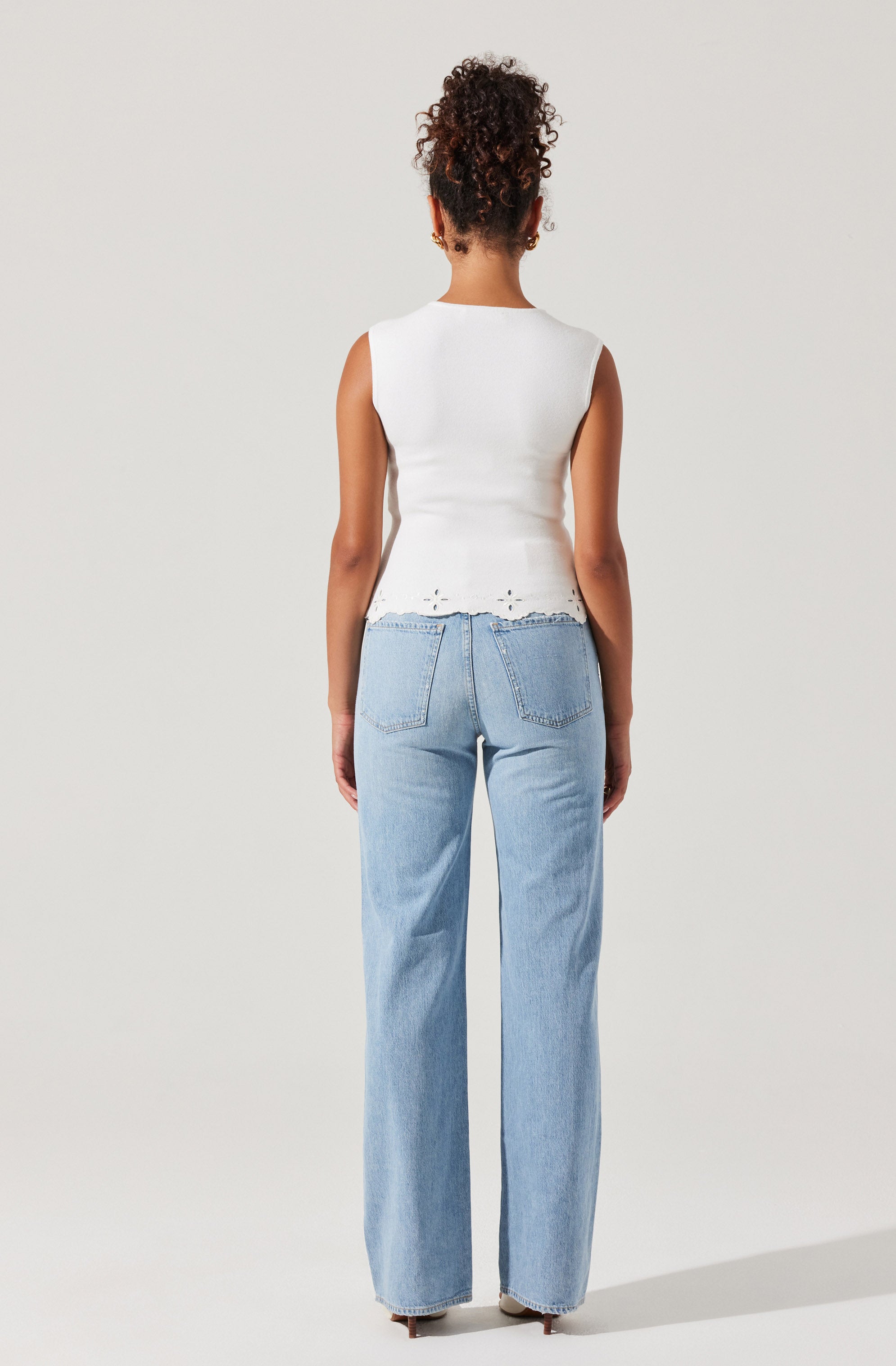 Ellamay Embroidered Trim Sweater Top