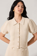 Perrine Scalloped Short Sleeve Cardigan
