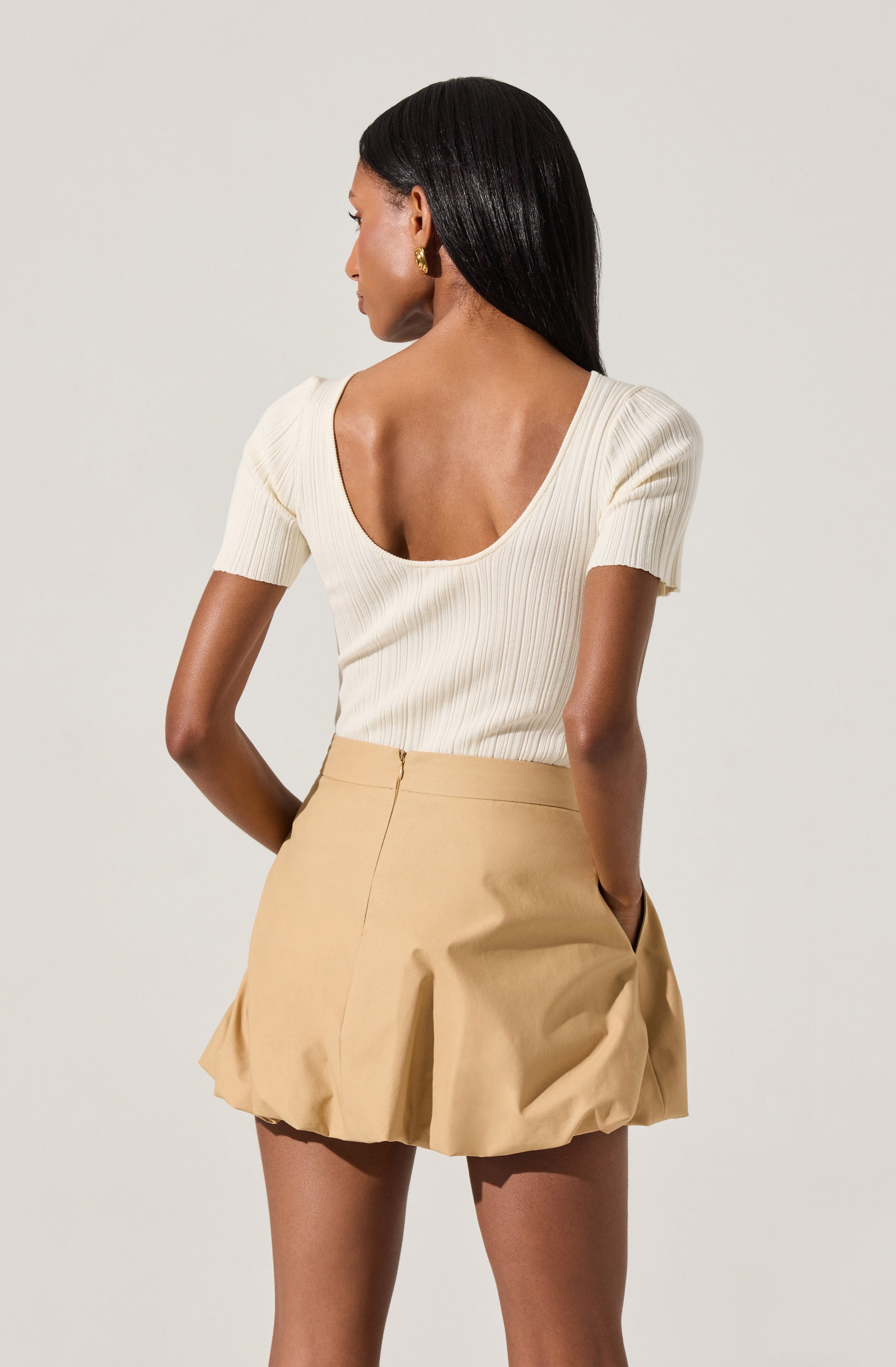 Nikola Ribbed Knit Sweater Top