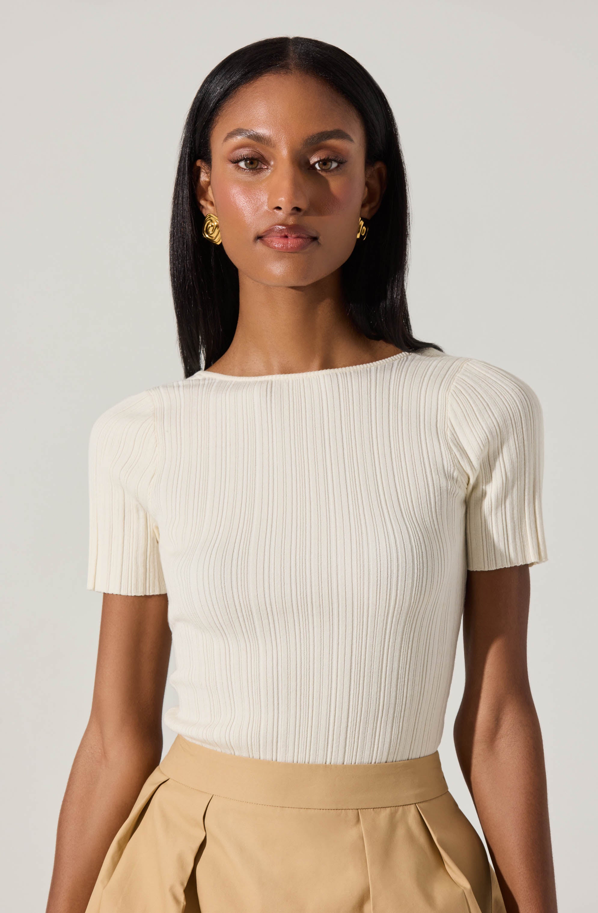 Nikola Ribbed Knit Sweater Top