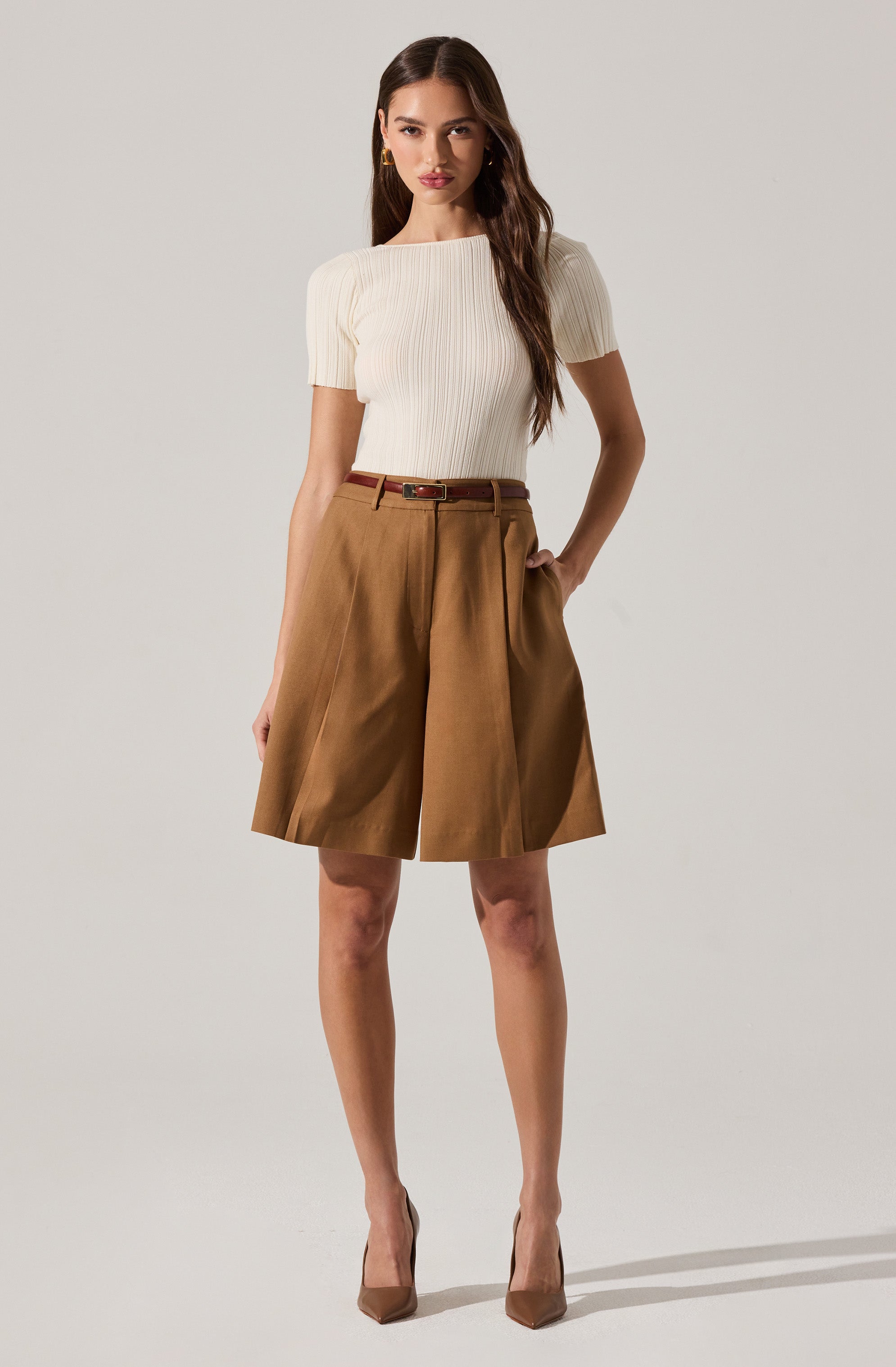 Nikola Ribbed Knit Sweater Top