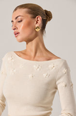 Bluma Embroidered Boatneck Sweater