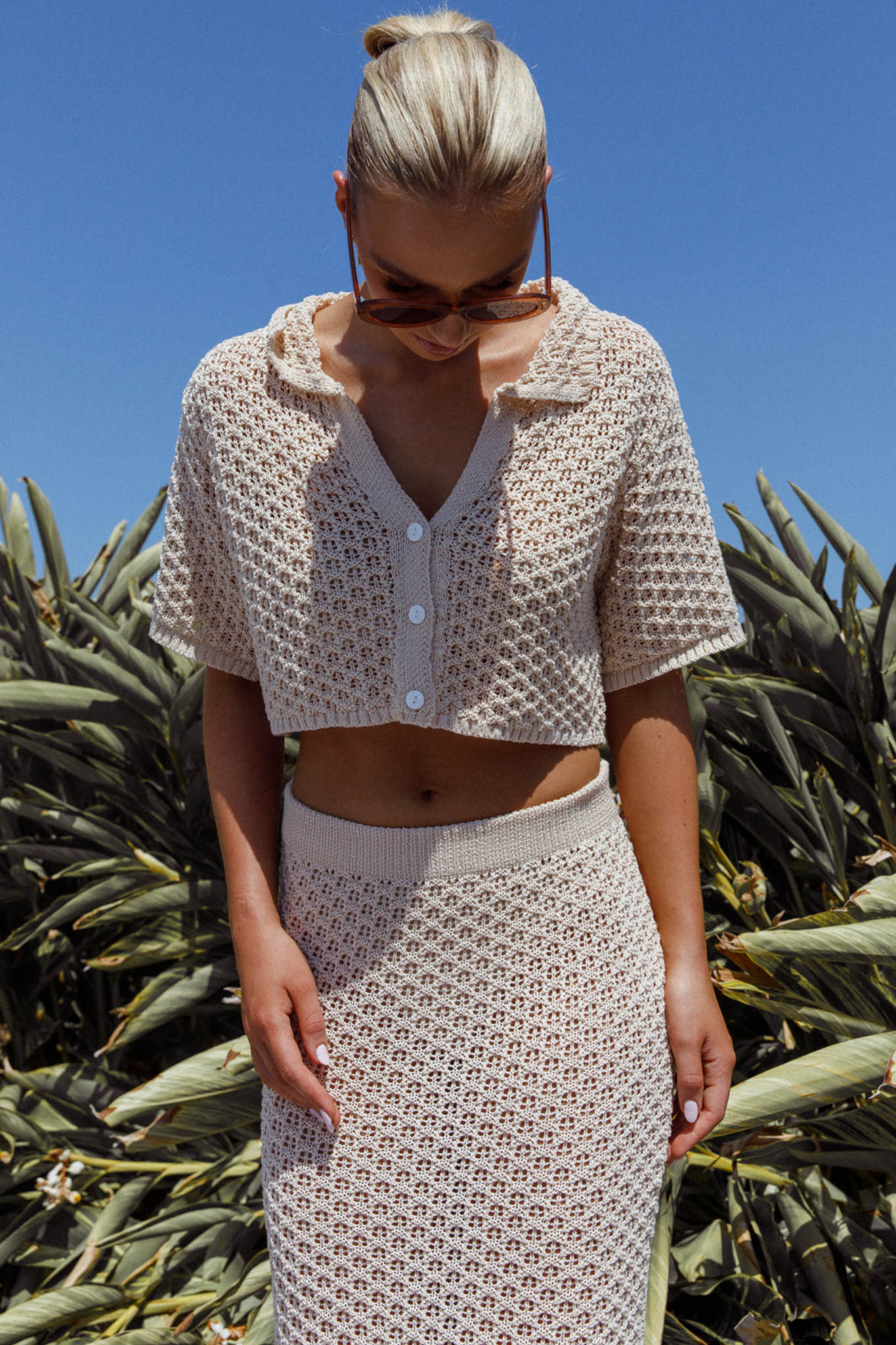 Summer Sunset Crochet Top Oat