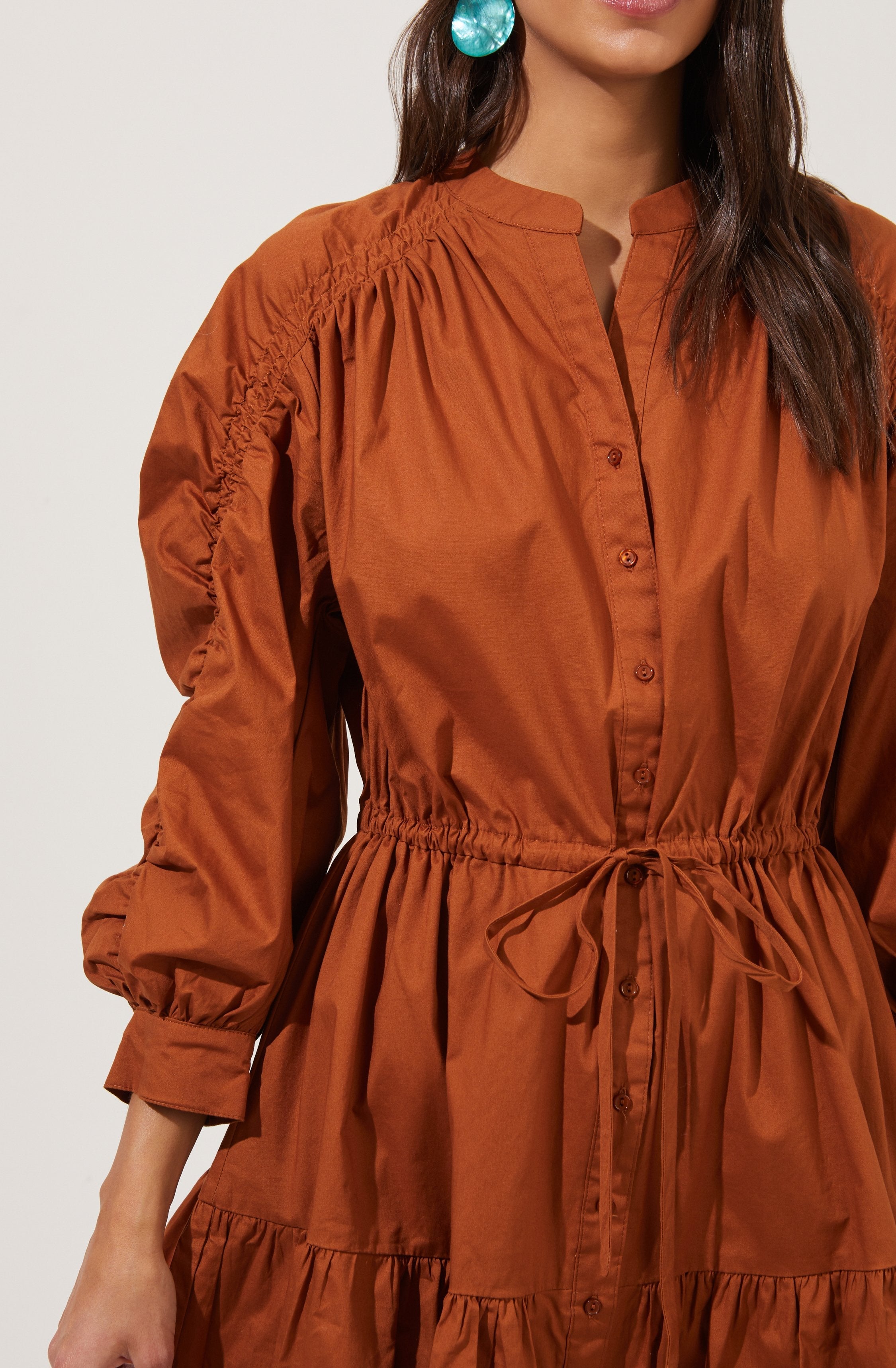 Ruched Long Sleeve Dress