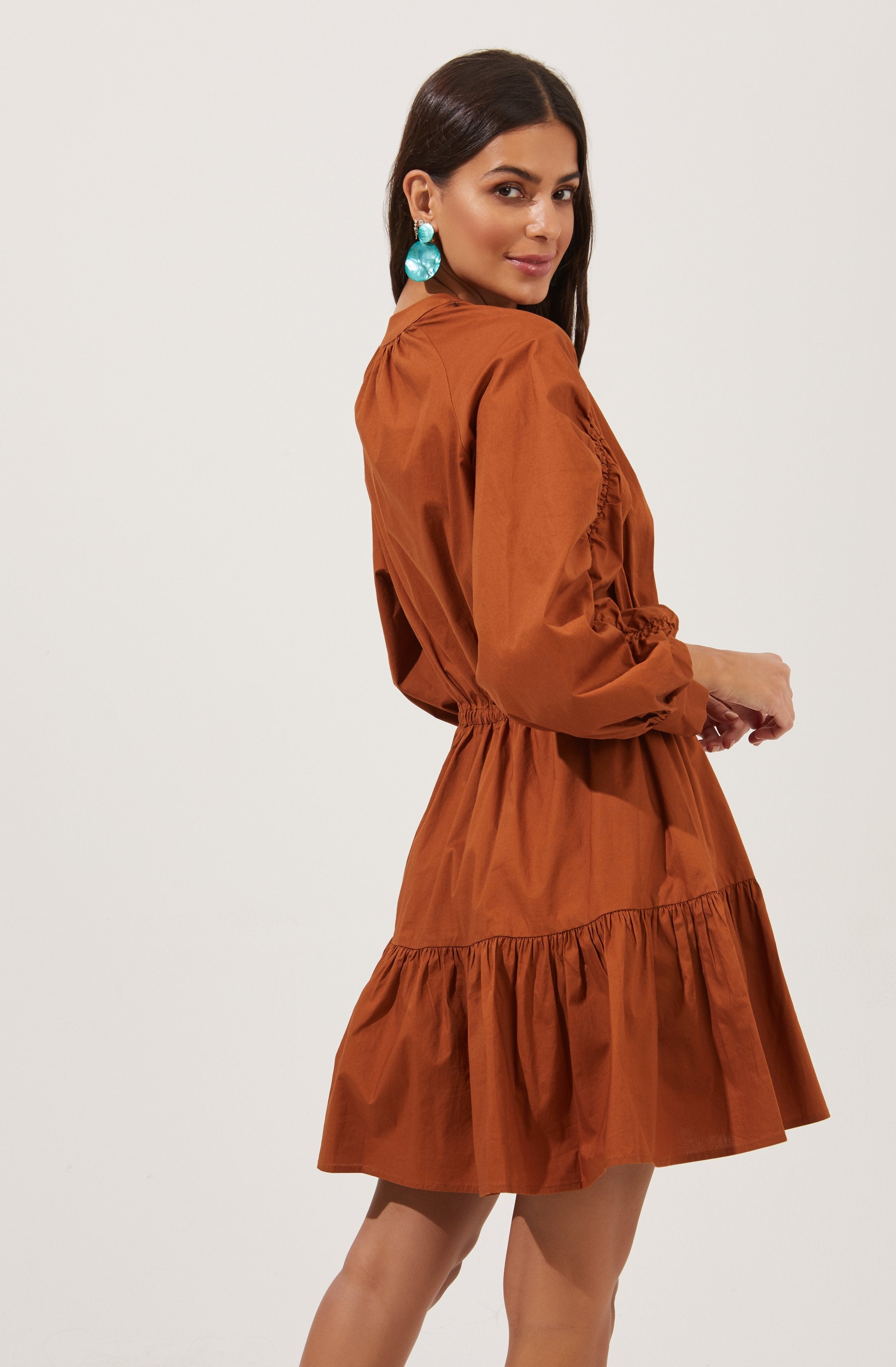 Ruched Long Sleeve Dress