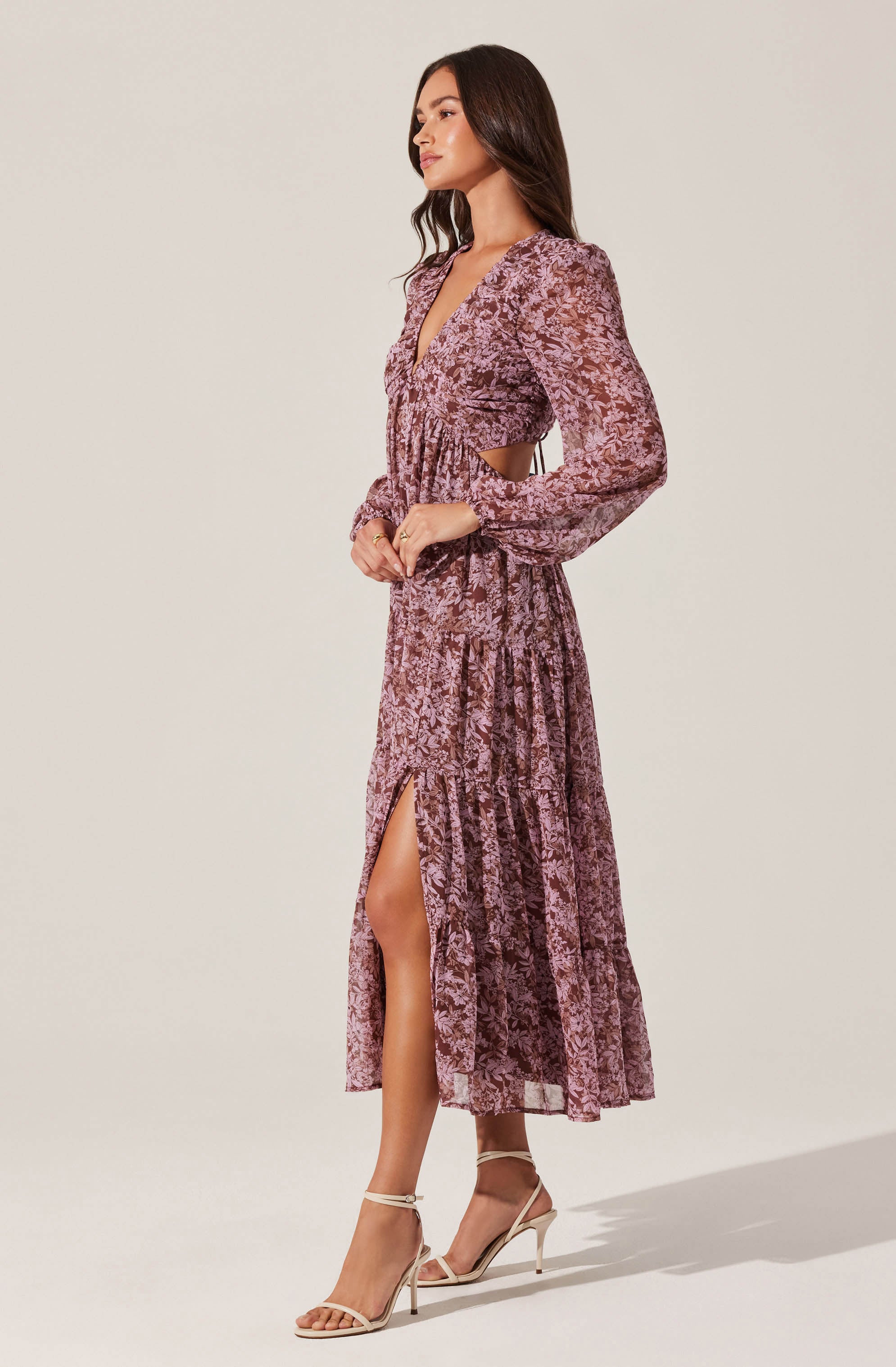 V-Neck Cutout Midi Dress