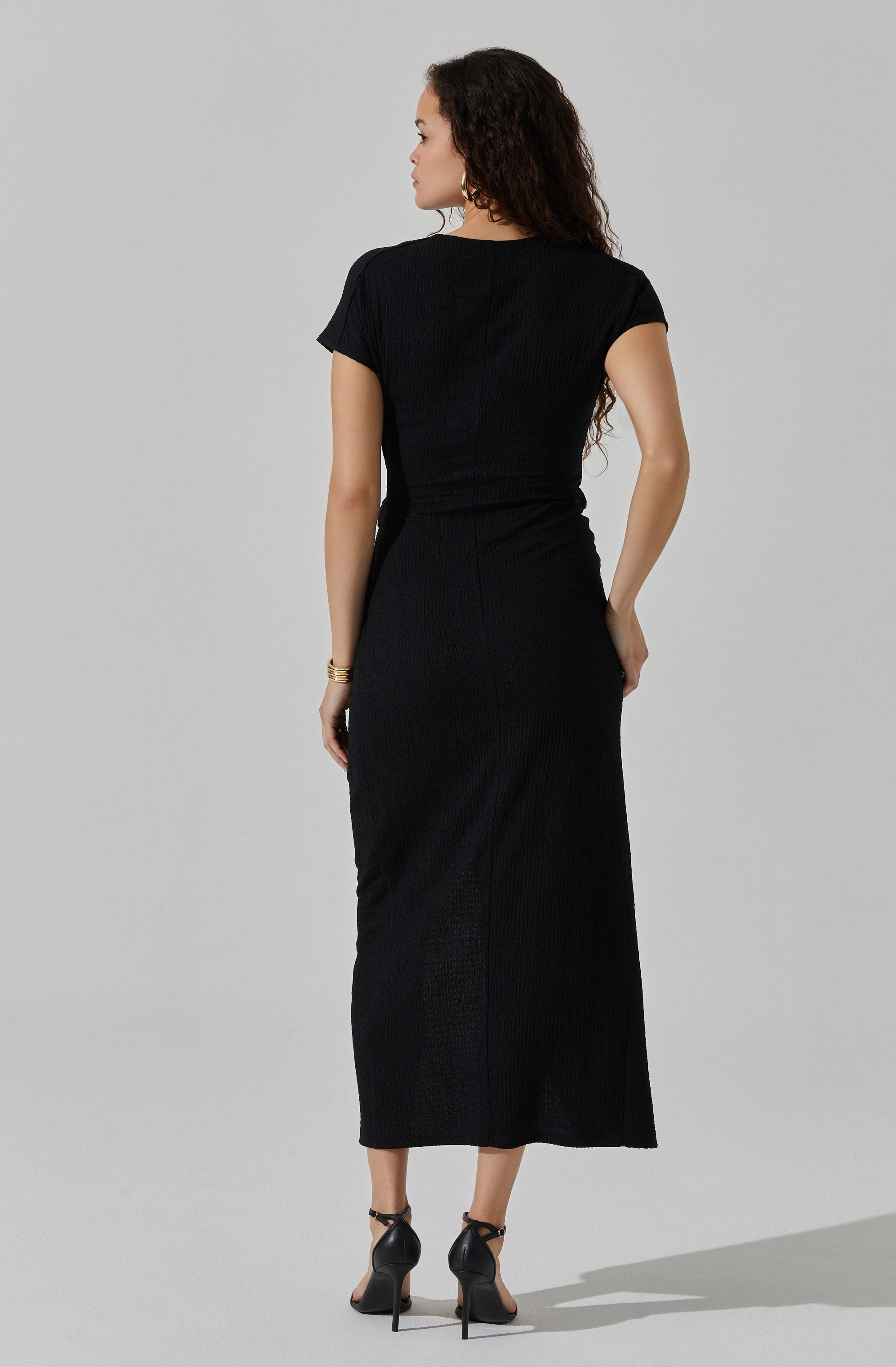 Knit Wrap Midi Dress