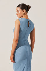 Textured Mock Neck Midi Dress