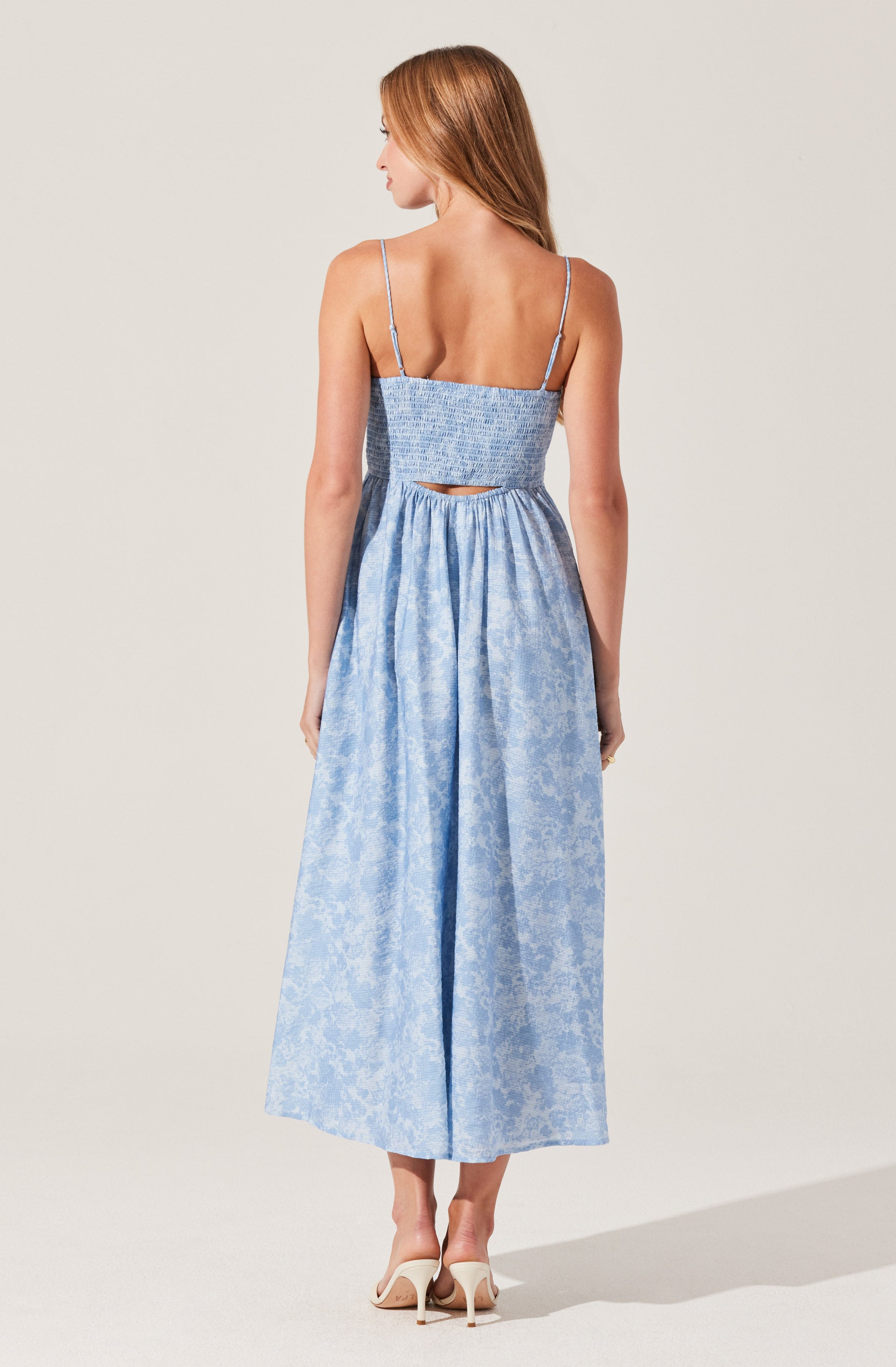 Front Cutout Floral Midi Dress