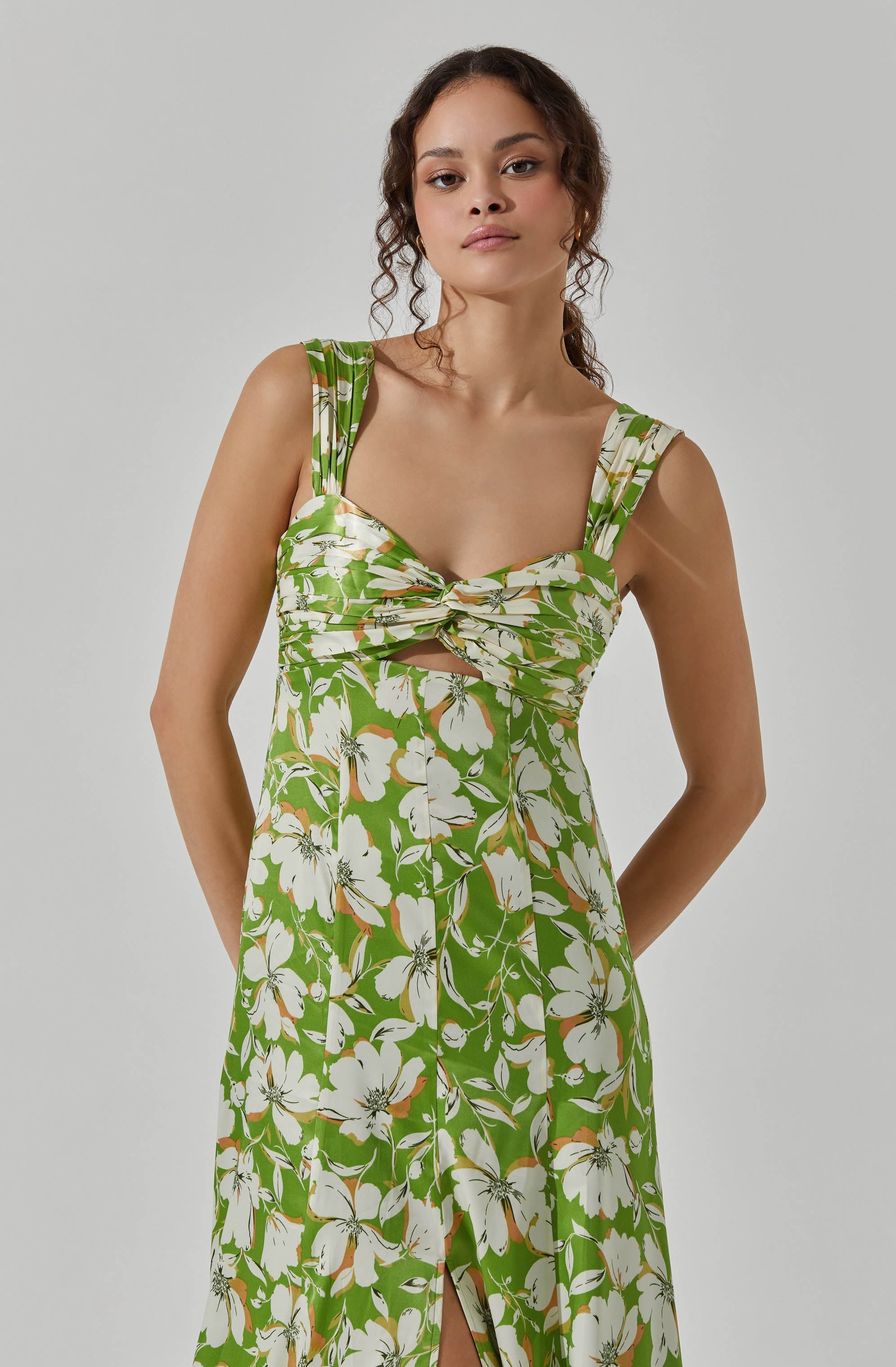 Twist Bust Midi Dress