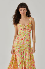 Twist Bust Midi Dress