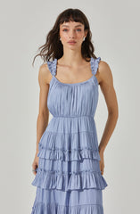 Satin Tiered Midi Dress