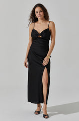 Satin Bow Midi Dress