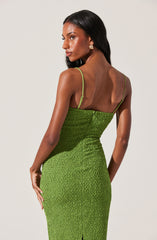 Textured Bustier Midi Dress