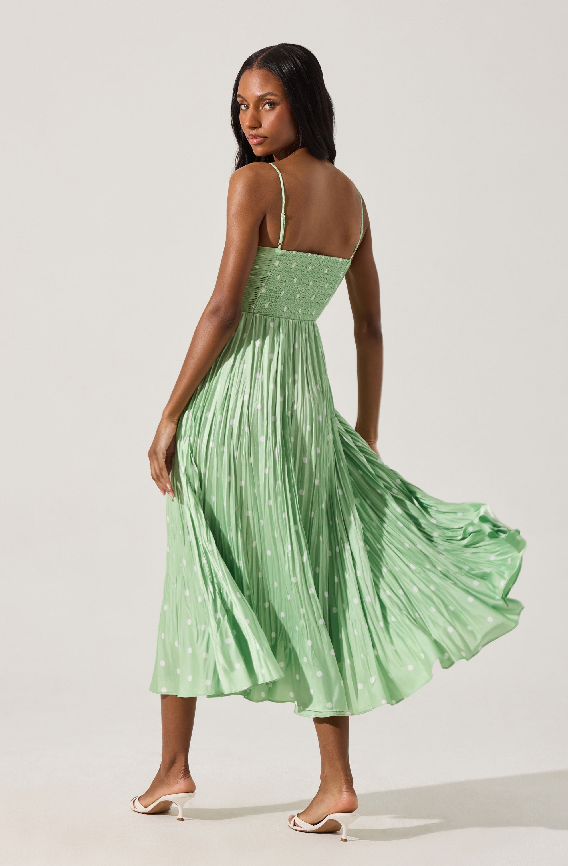 Maeve Printed Pleated Midi Dress