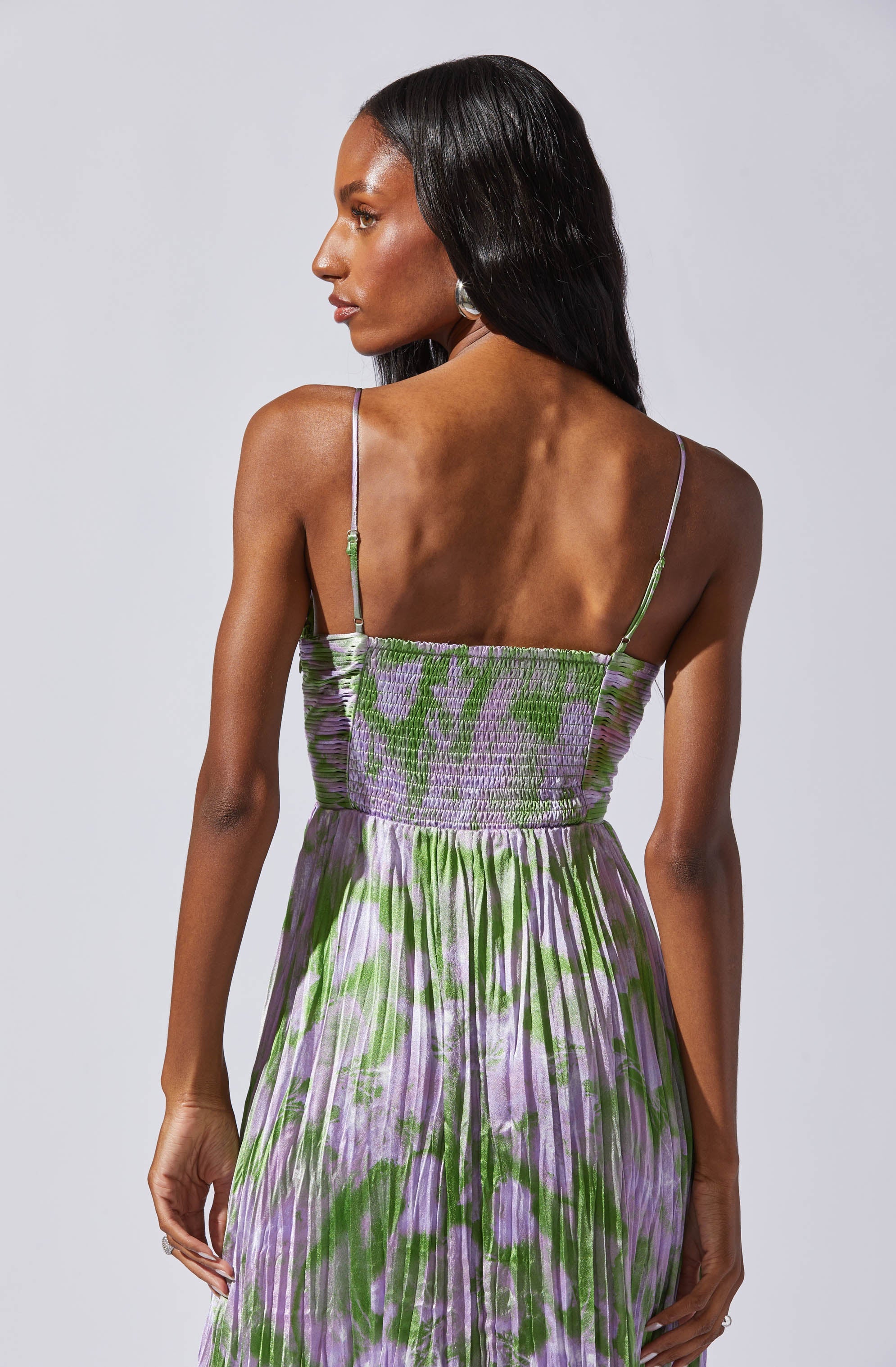 Maeve Printed Pleated Midi Dress