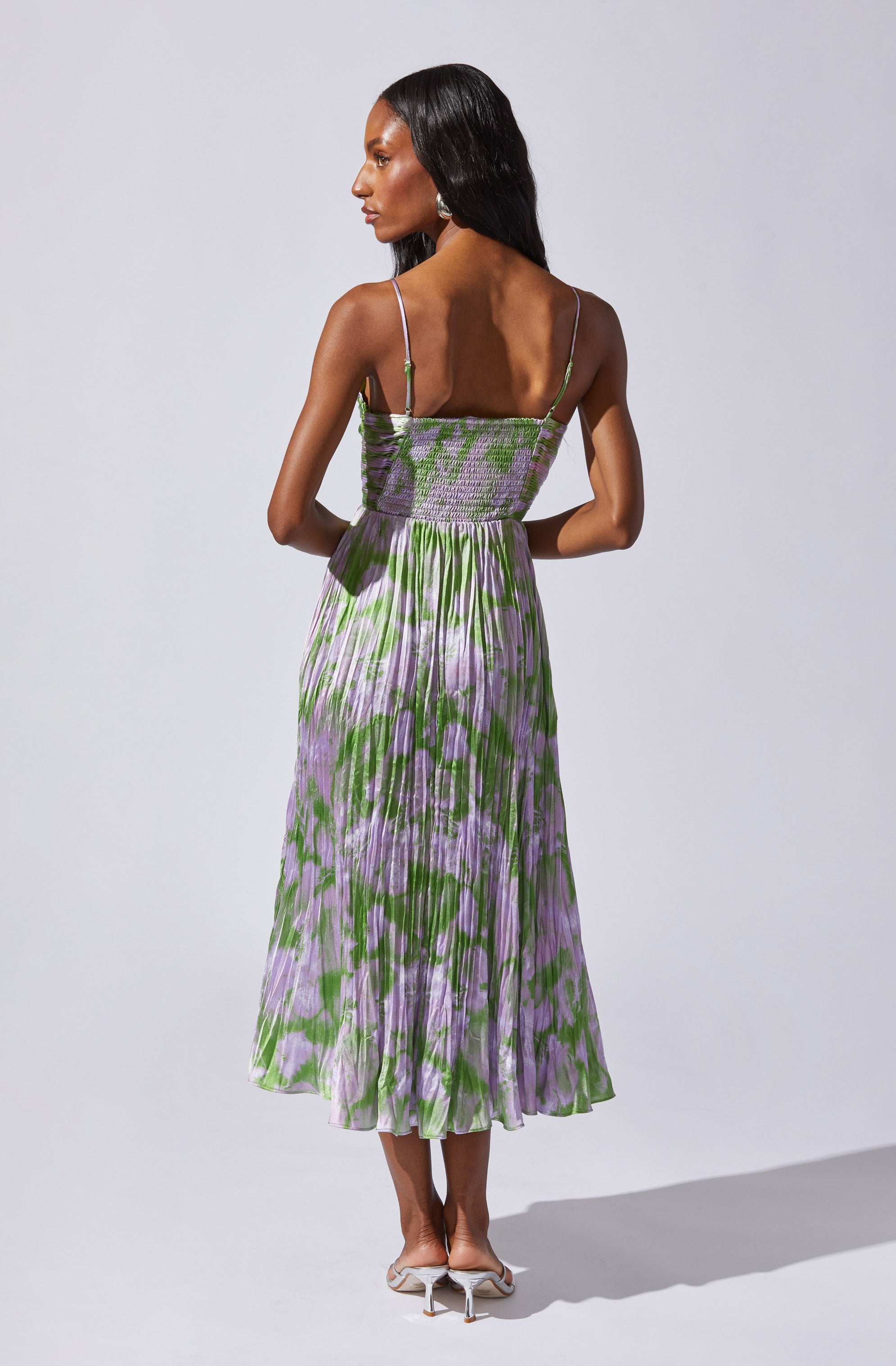 Maeve Printed Pleated Midi Dress