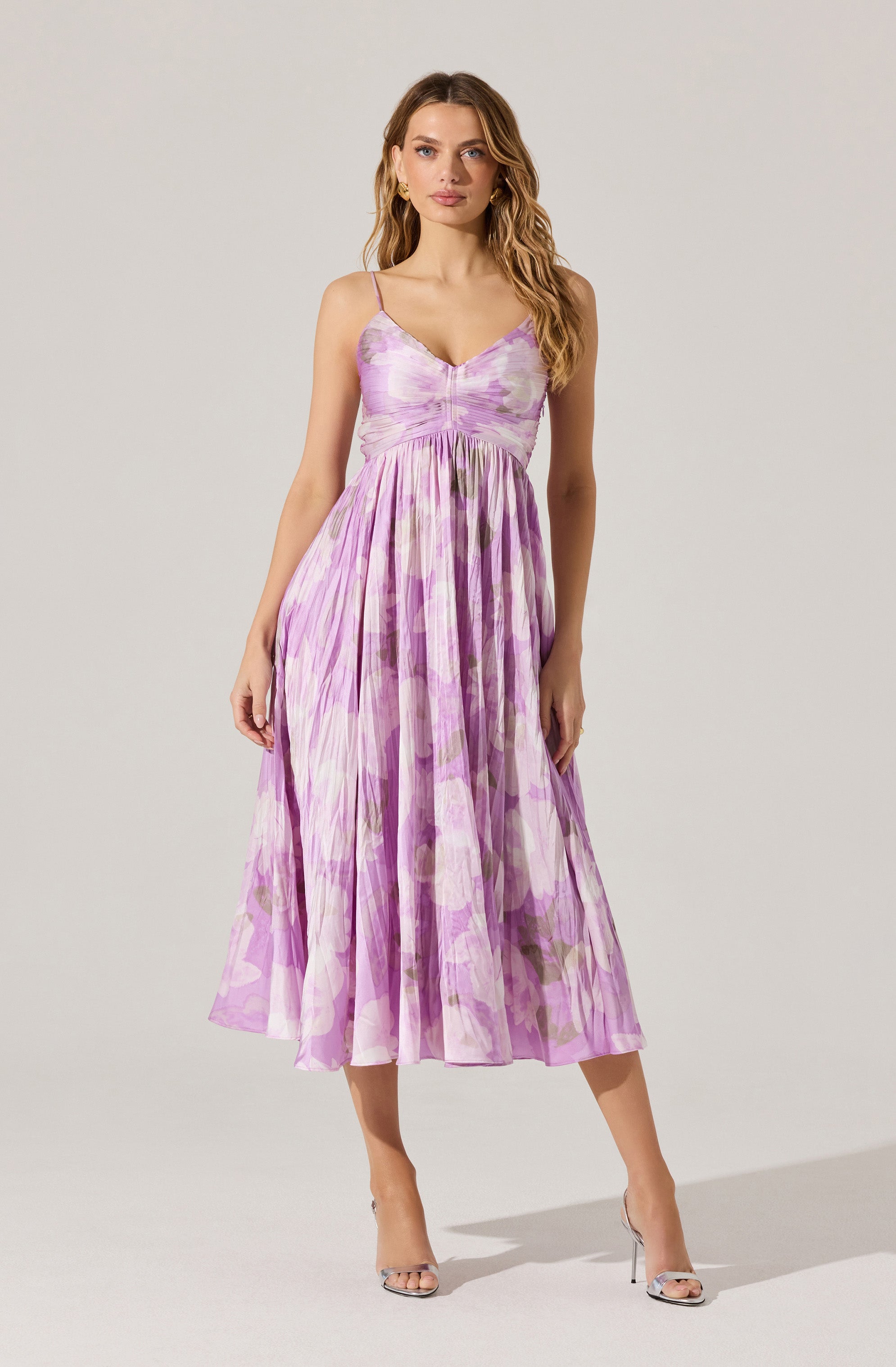 Maeve Printed Pleated Midi Dress