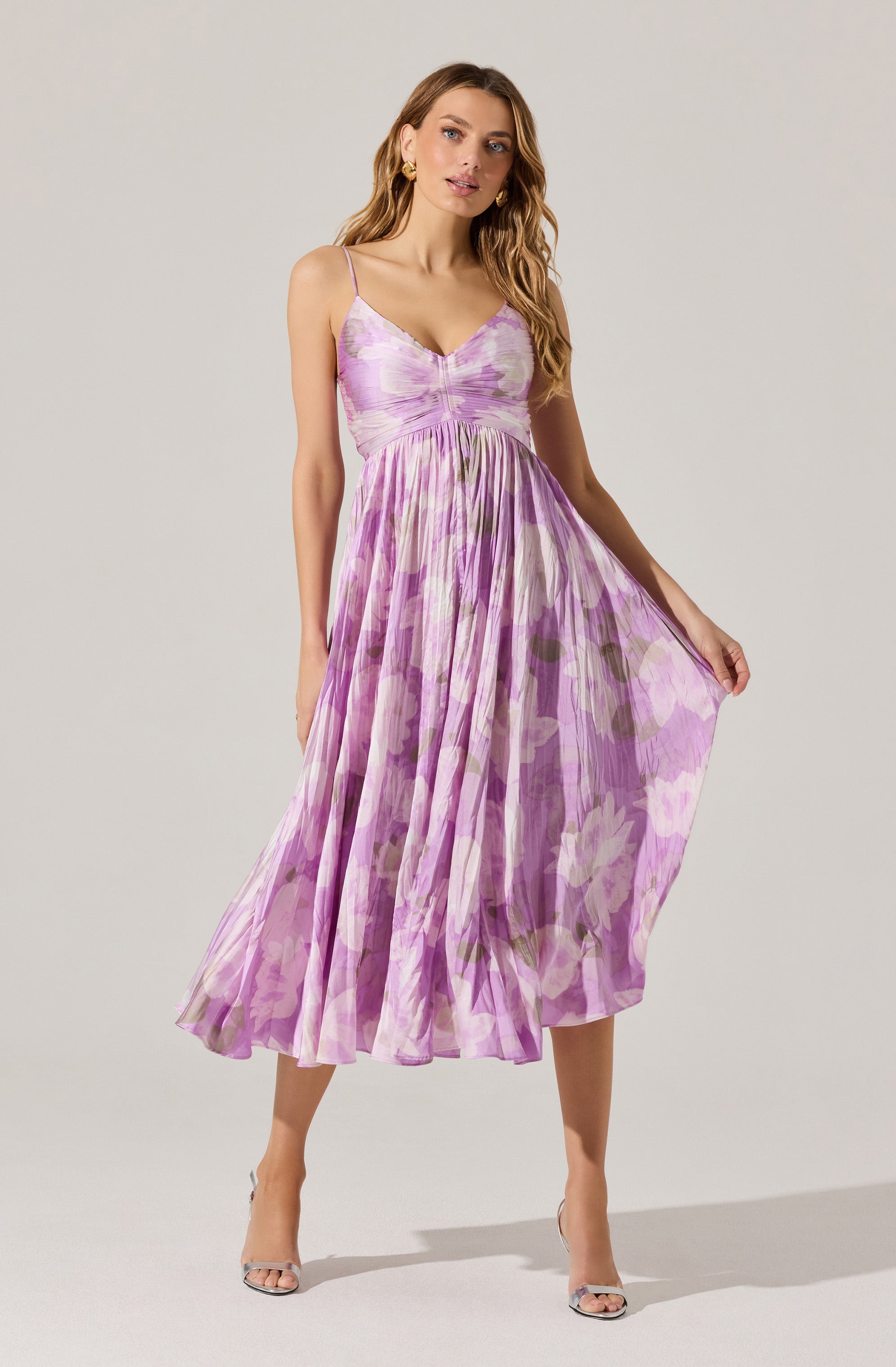 Maeve Printed Pleated Midi Dress