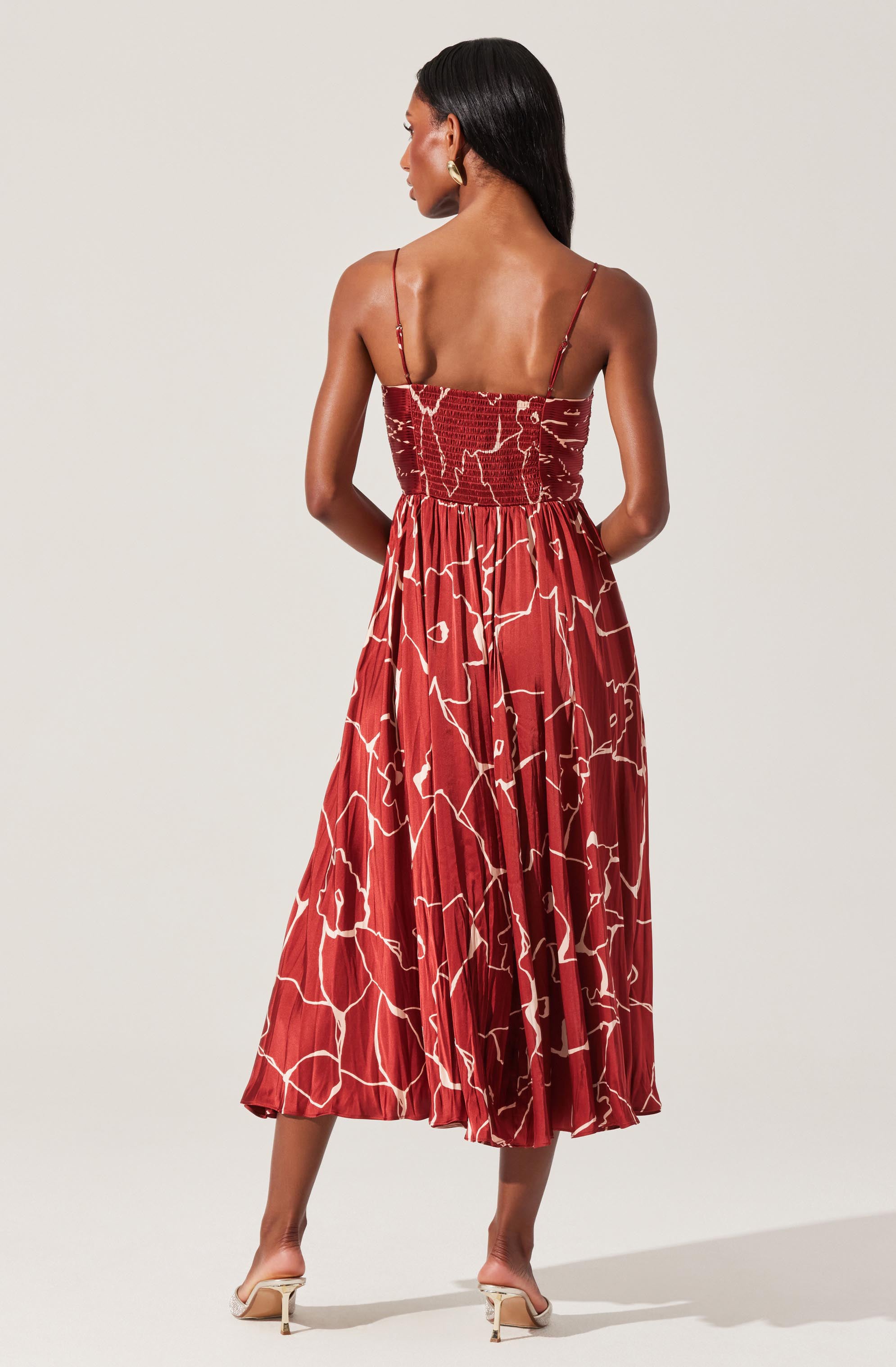 Maeve Printed Pleated Midi Dress