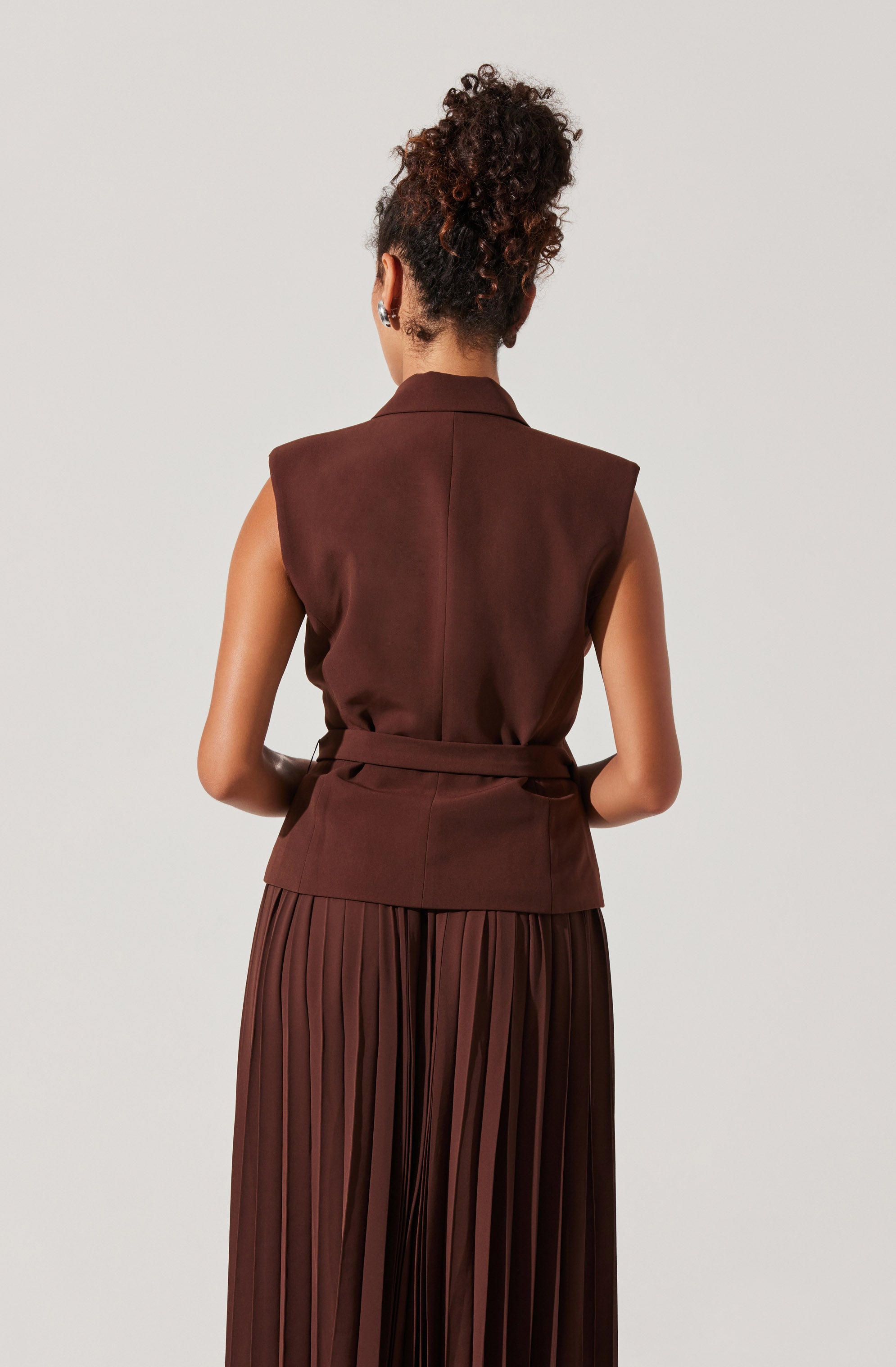 Mixed Media Vest Wrap Dress