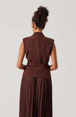 Mixed Media Vest Wrap Dress