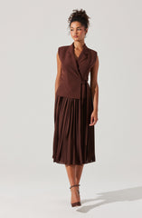 Mixed Media Vest Wrap Dress