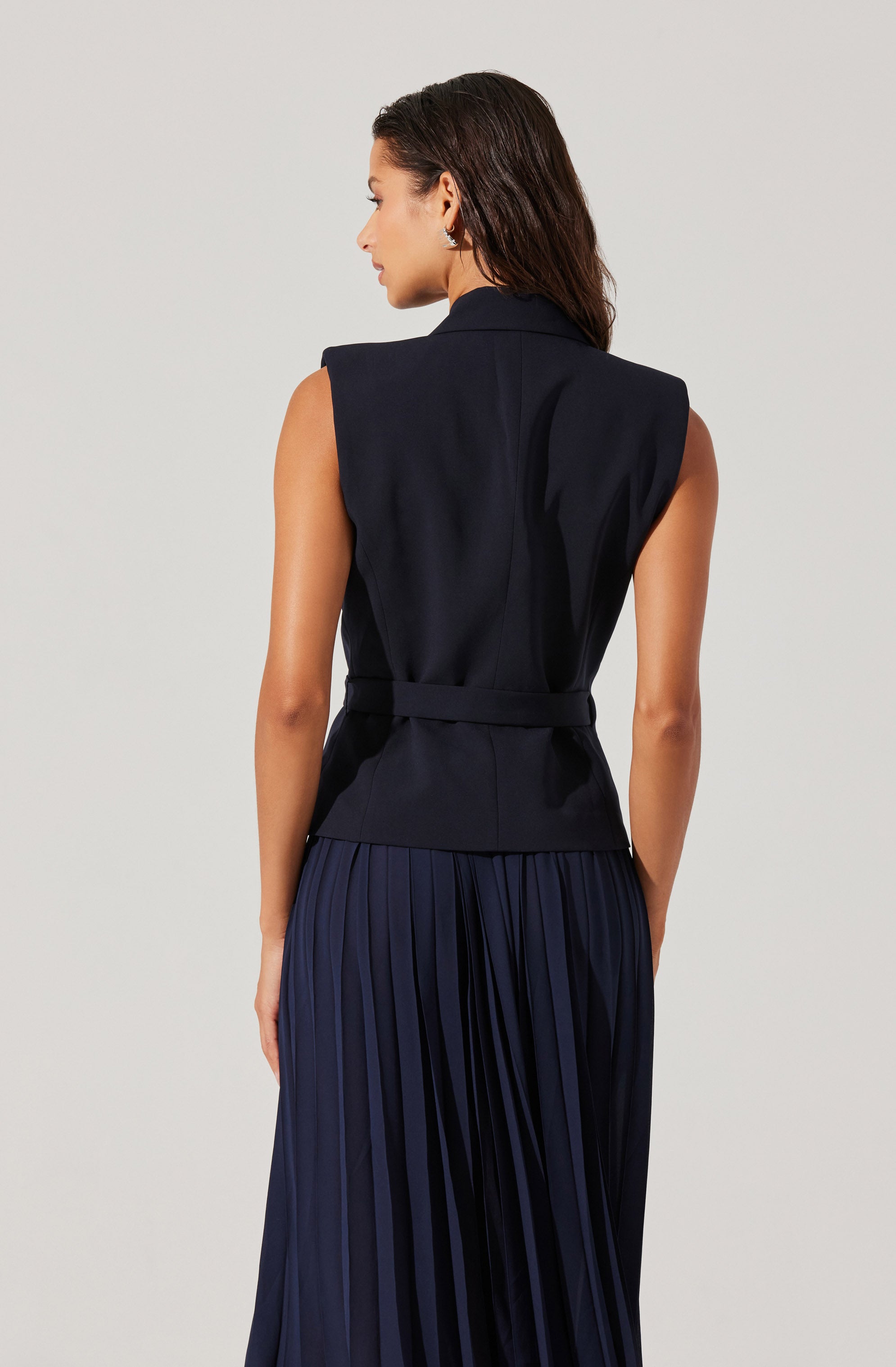 Mixed Media Vest Wrap Dress