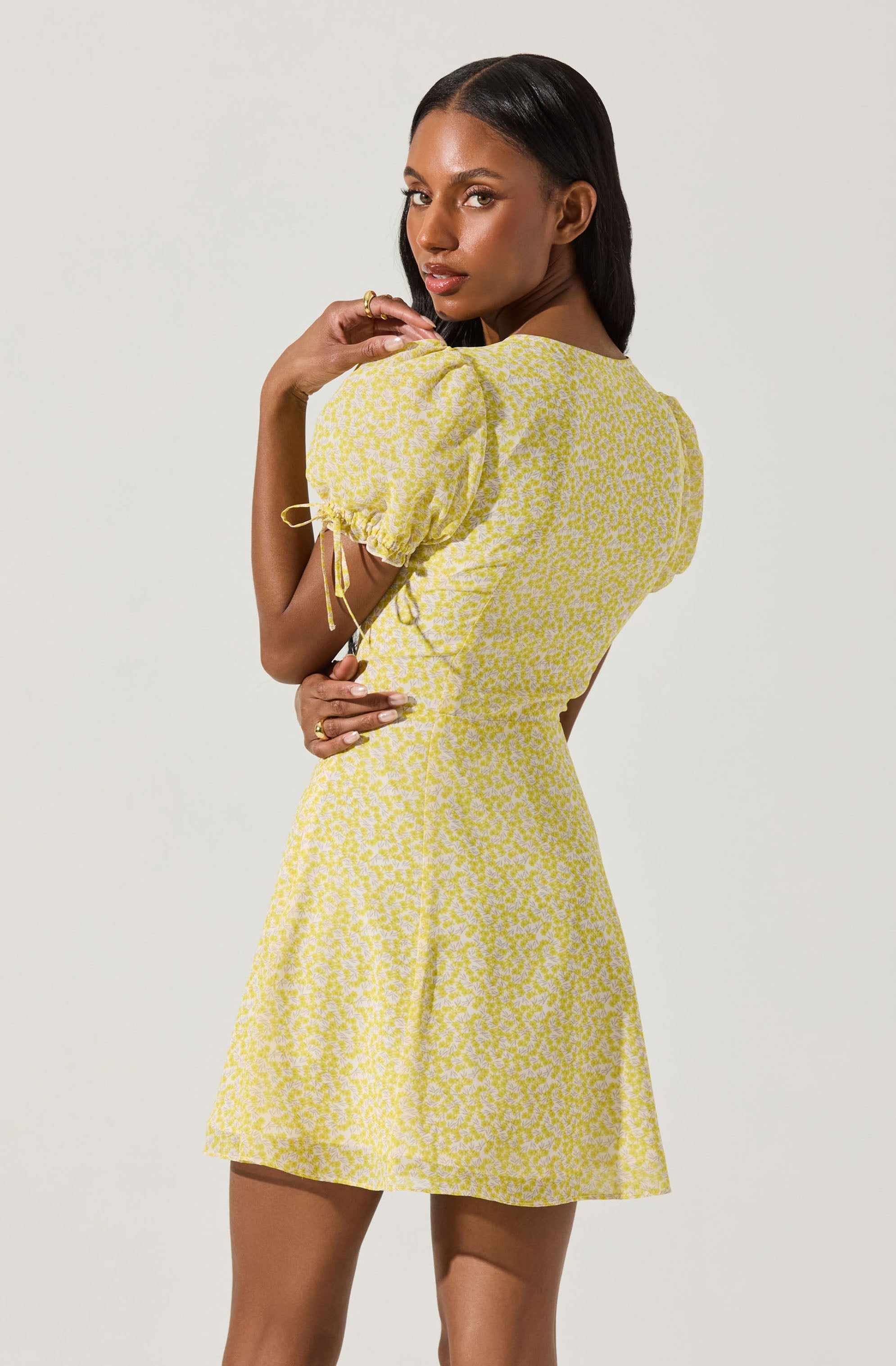 Floral Puff Sleeve Mini Dress