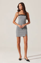 Tailored Lace Trim Mini Dress