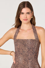 Flared Halter Neck Mini Dress