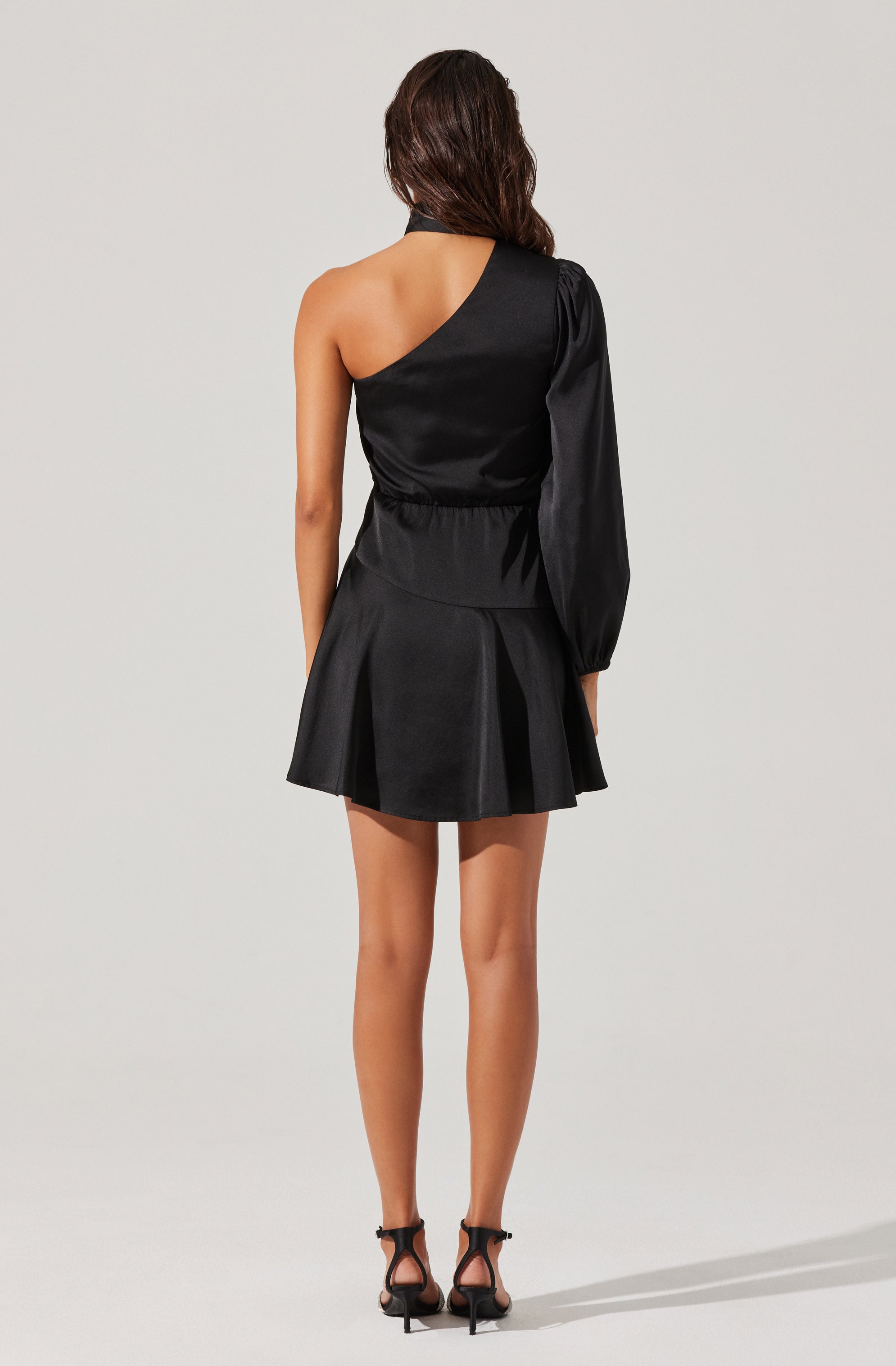 Satin Scarf Mini Skater Dress