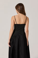 High Square Neck Midi Dress