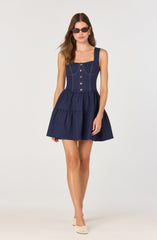 Tiered Stitch Detail Mini Dress