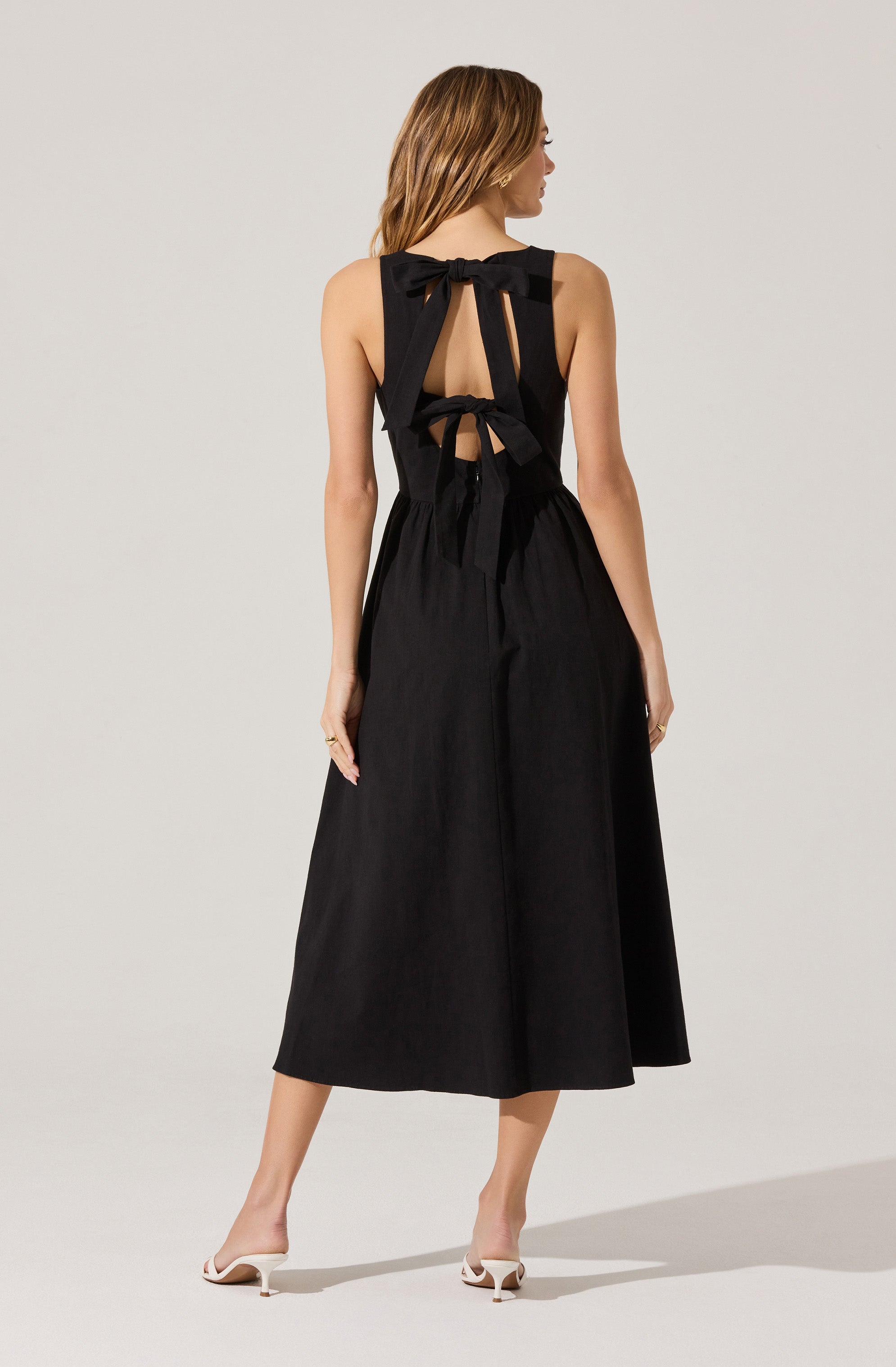 Bow Back Apron Midi Dress