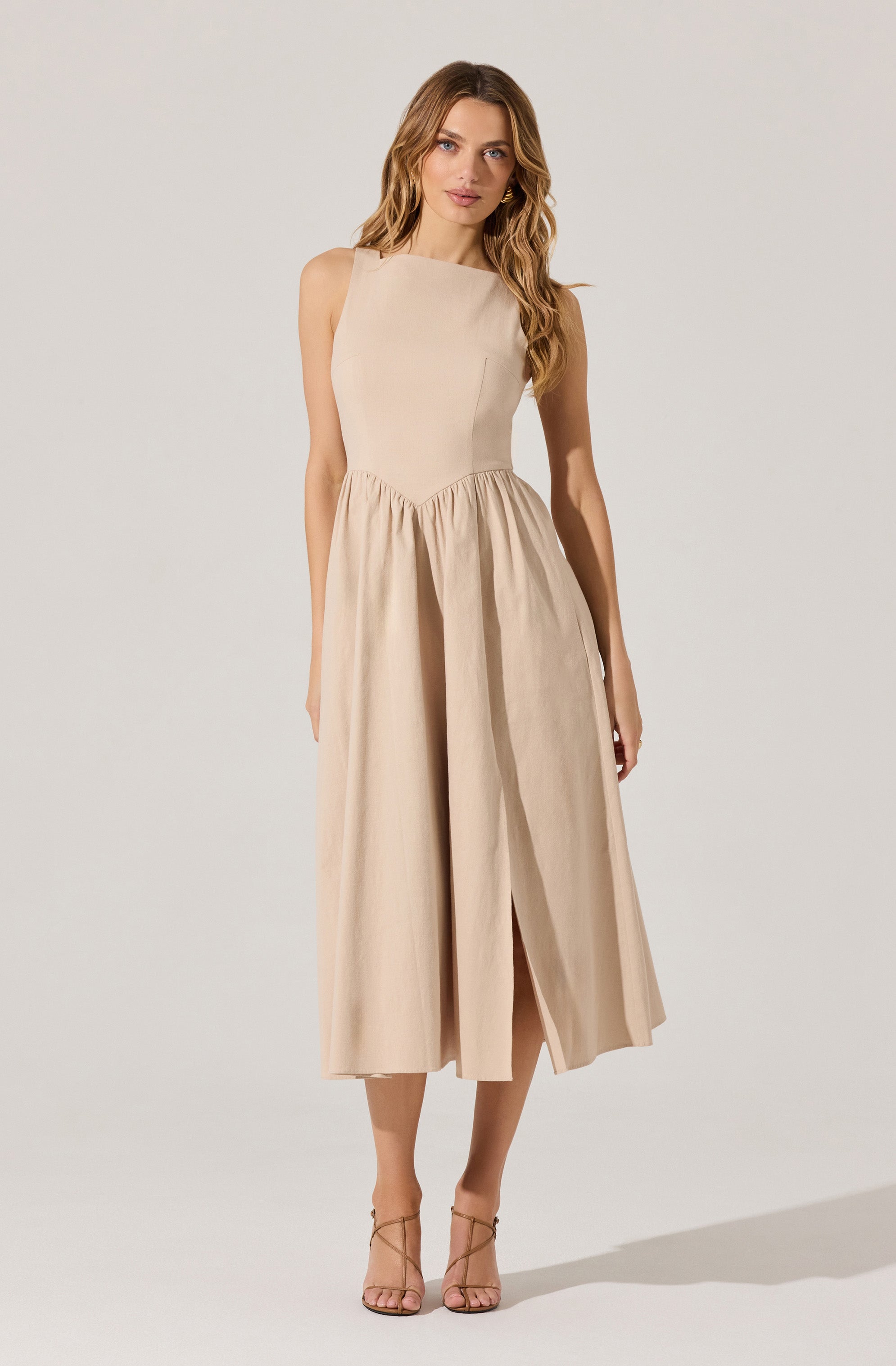 Bow Back Apron Midi Dress
