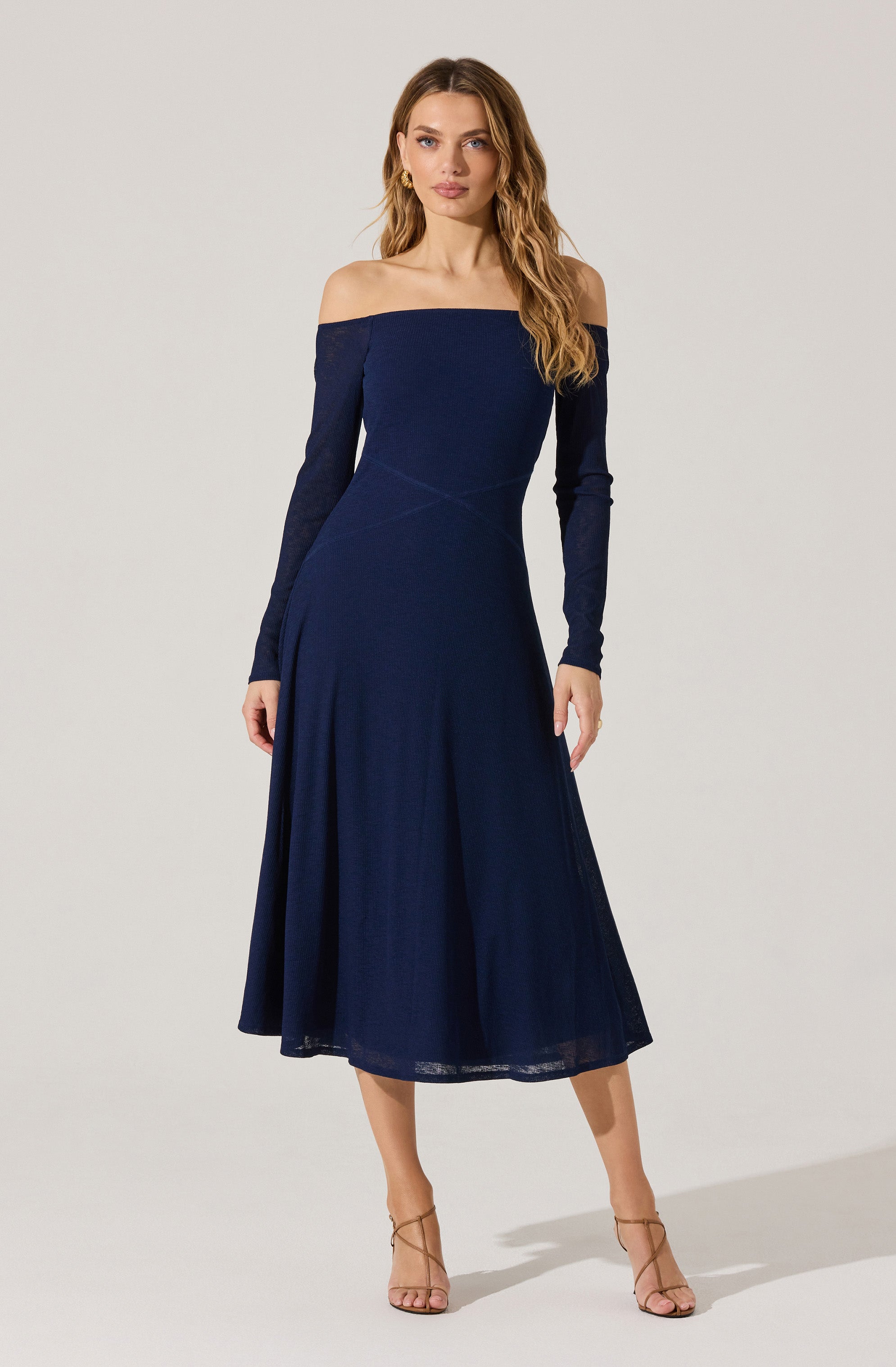 Off Shoulder Midi Dress