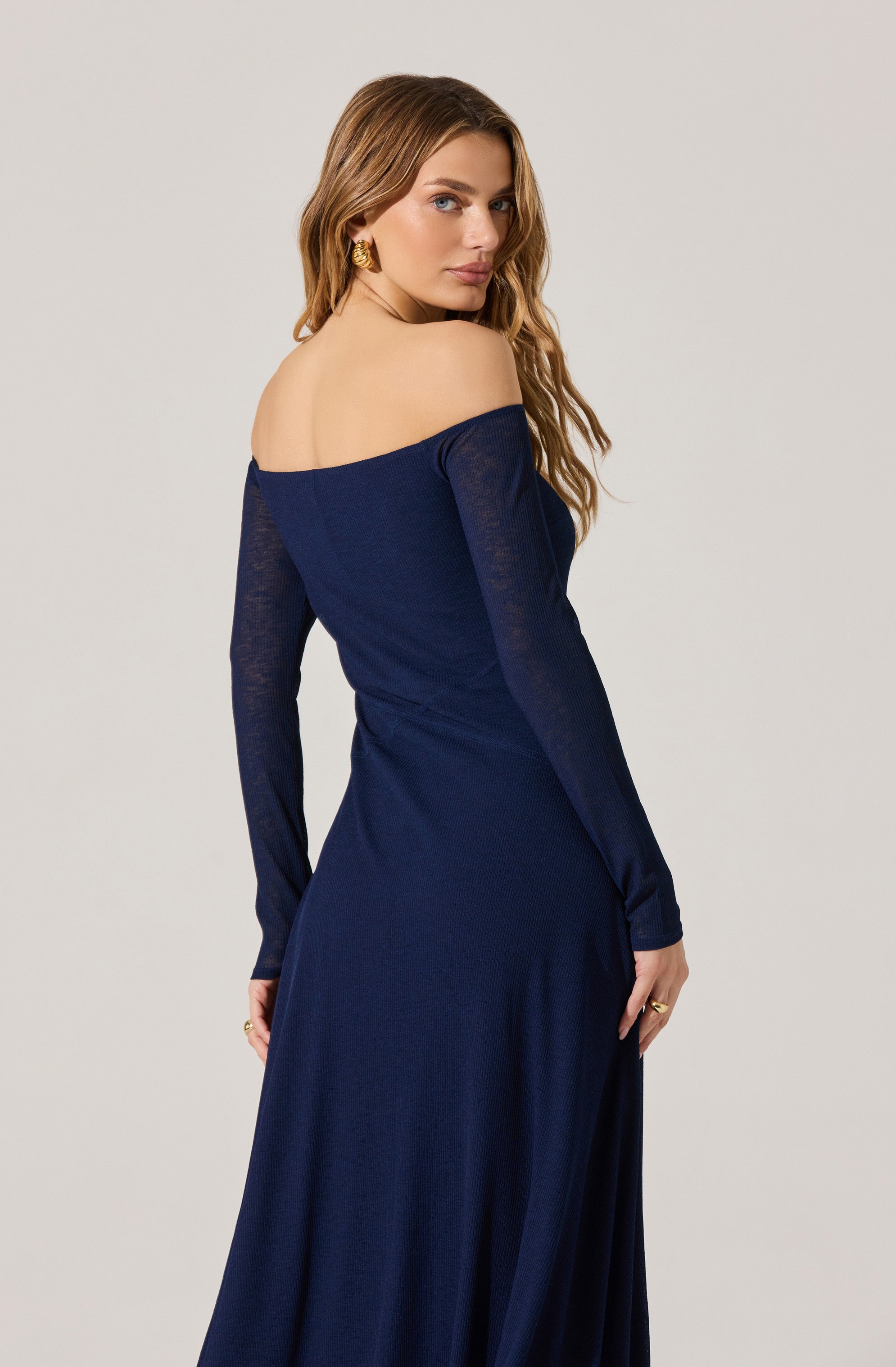 Off Shoulder Midi Dress