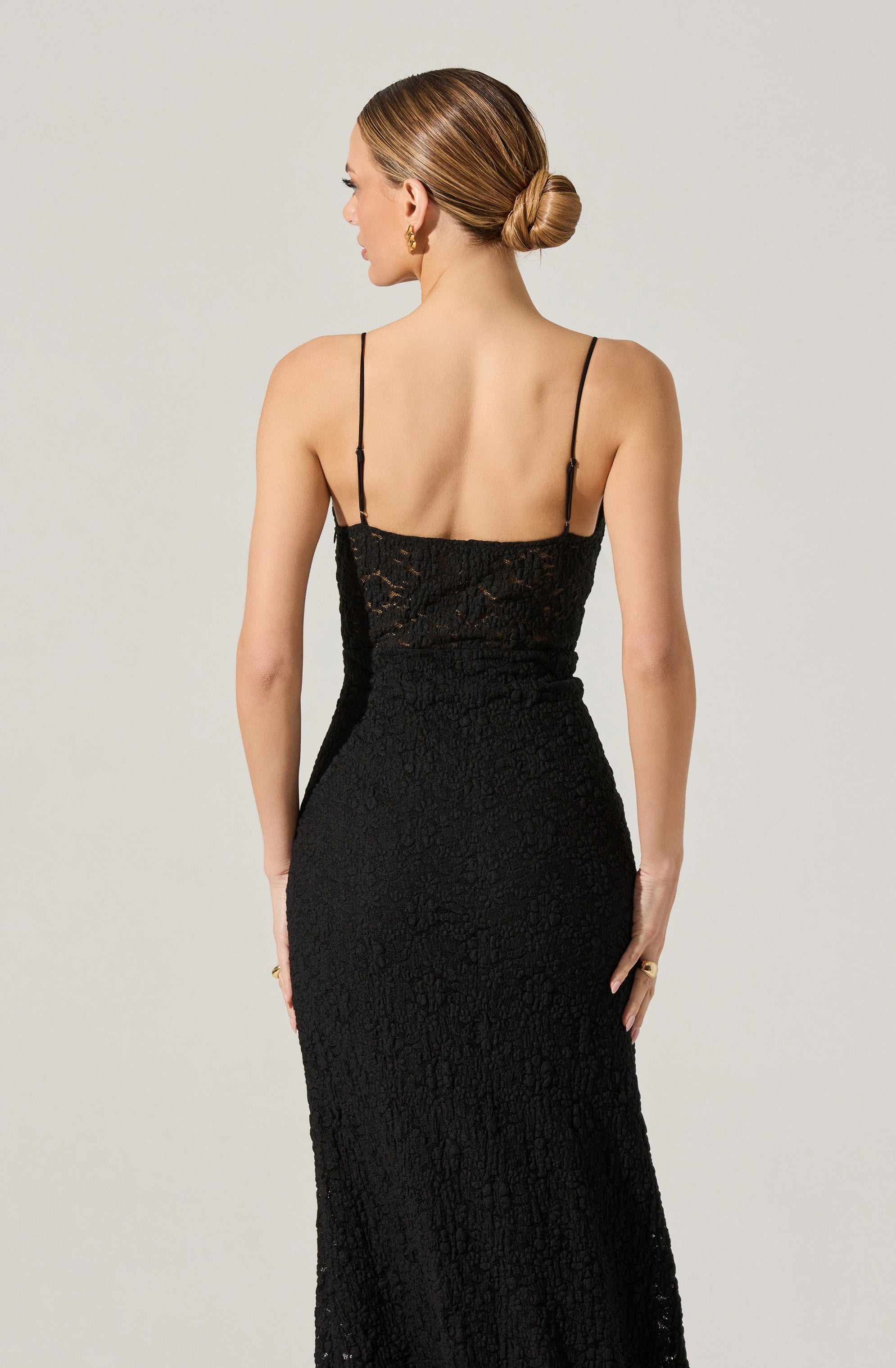 Floral Lace Knit Midi Dress