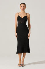 Floral Lace Knit Midi Dress