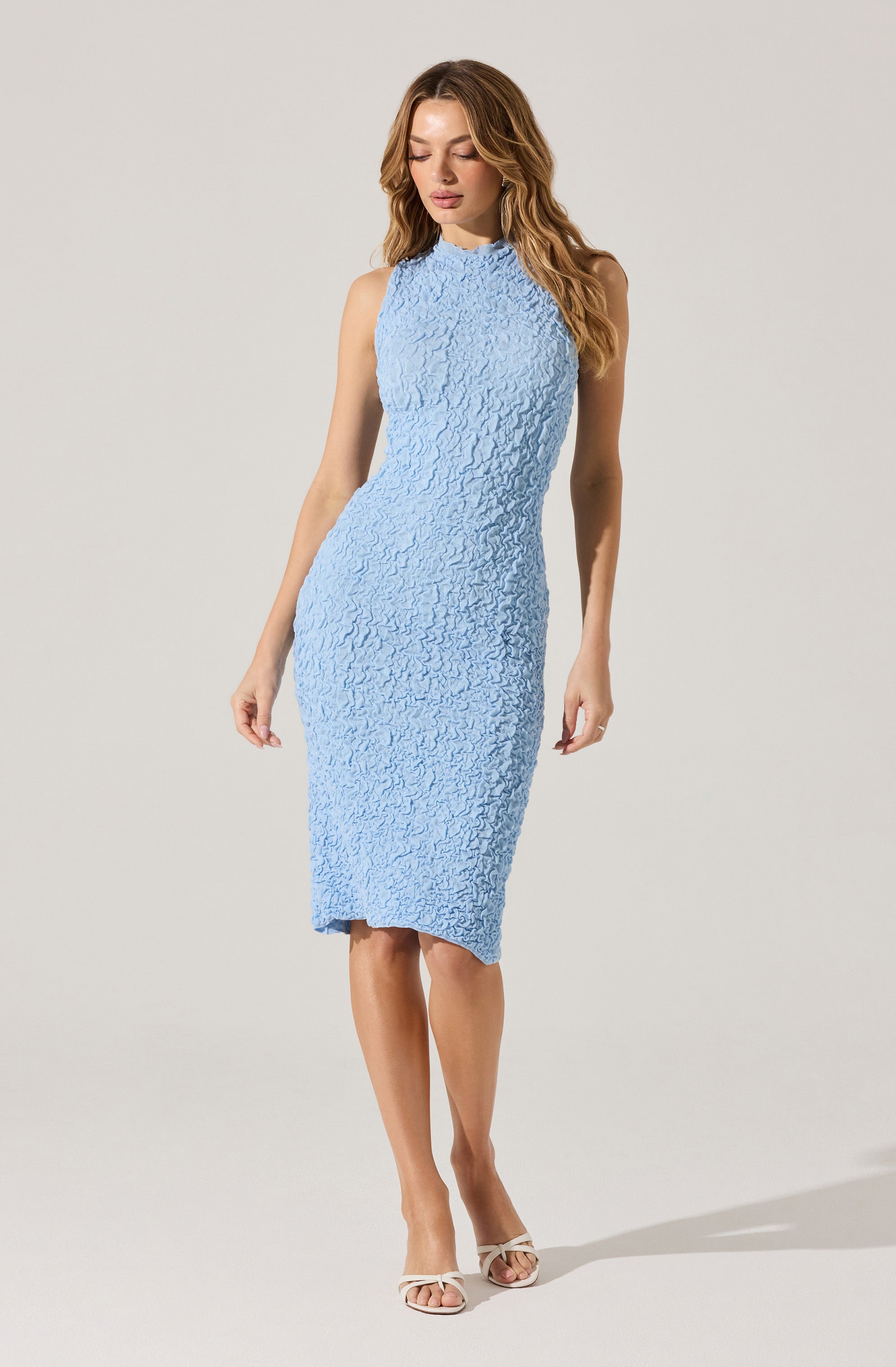Textured Bodycon Midi Dress