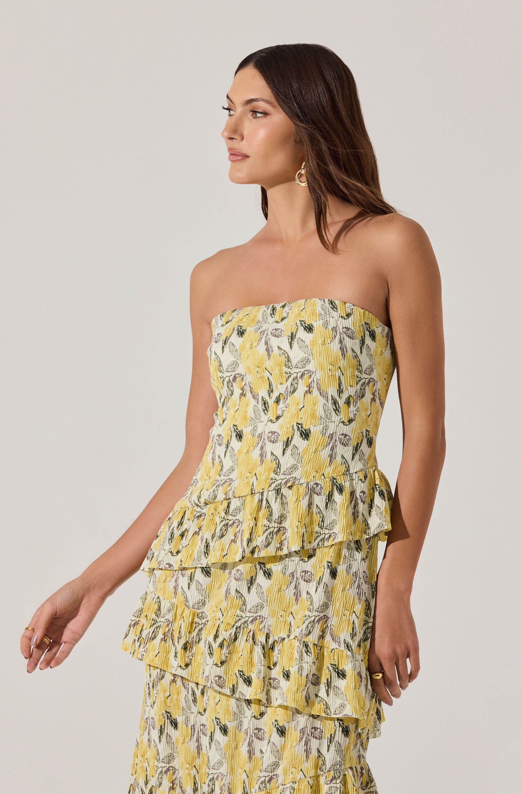 Asymmetrical Tiered Ruffle Midi Dress