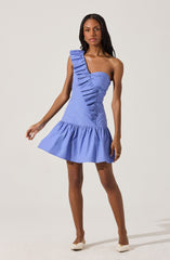 One Shoulder Ruffle Mini Dress