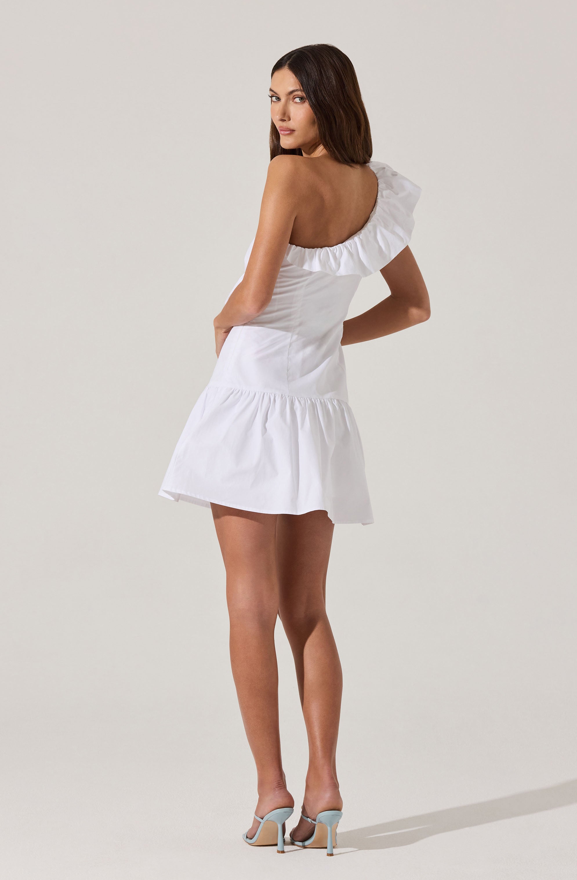 One Shoulder Ruffle Mini Dress
