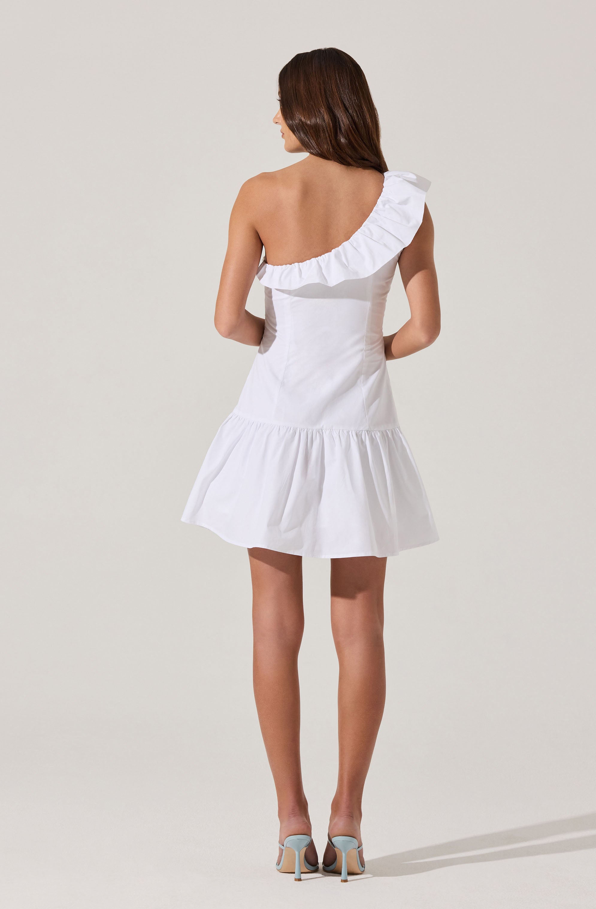One Shoulder Ruffle Mini Dress