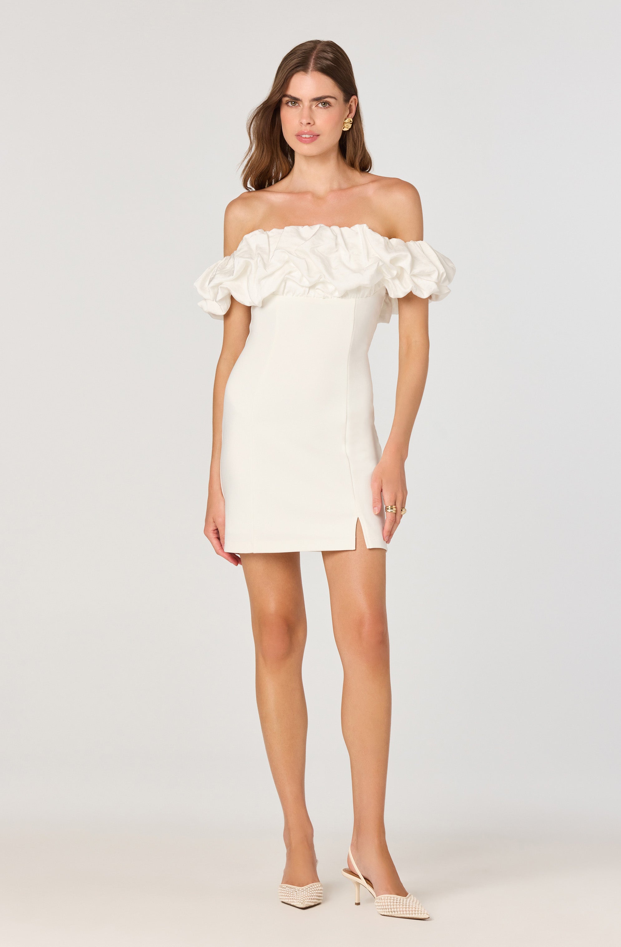 Ruffle Strapless Off Shoulder Dress
