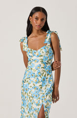 Sweetheart Bow Strap Midi Dress