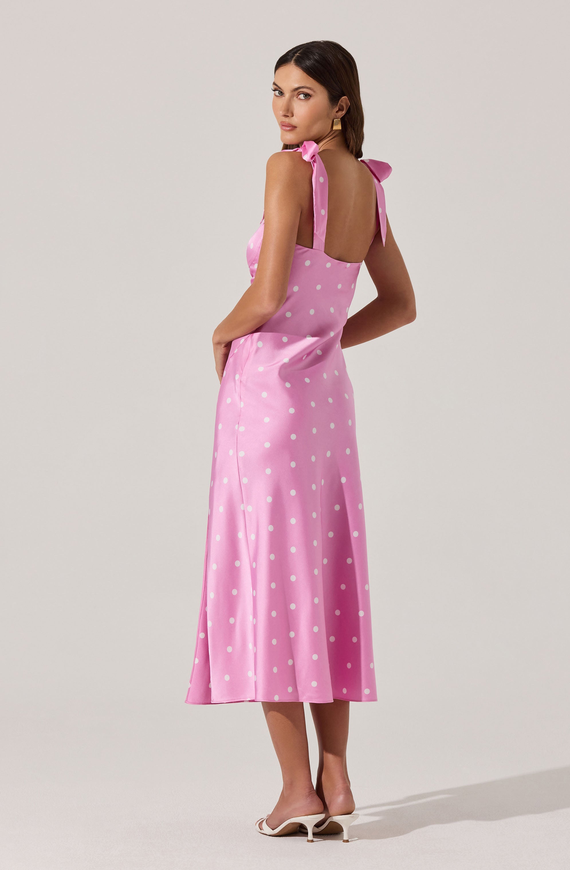 Sweetheart Bow Strap Midi Dress