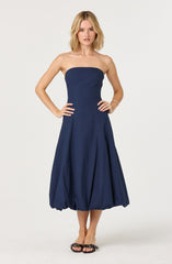 Lace Up Strapless Bubble Dress